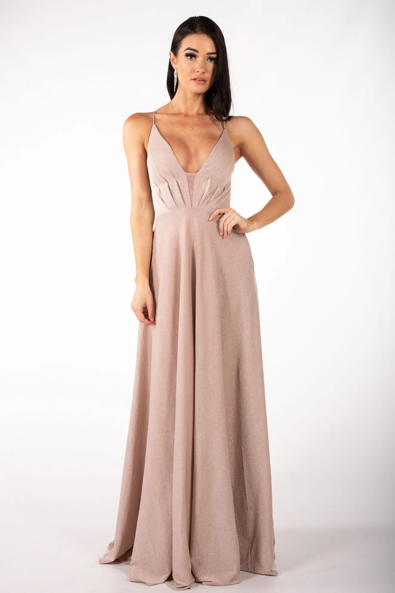 Charmaine Dress - Shimmer Nude (XS - Clearance Sale)