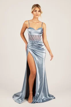CRYSTAL Corset Gown - Ice Blue
