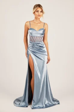 CRYSTAL Corset Gown - Ice Blue
