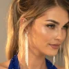 Diamante Tassel Earrings in Silver