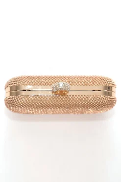 Esme Diamante Clutch Bag - Rose Gold