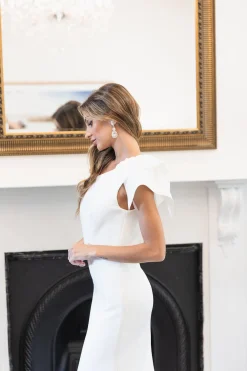 FRANCIE One Shoulder Crepe Gown - Ivory
