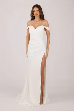 KALINA Satin Gown - Ivory