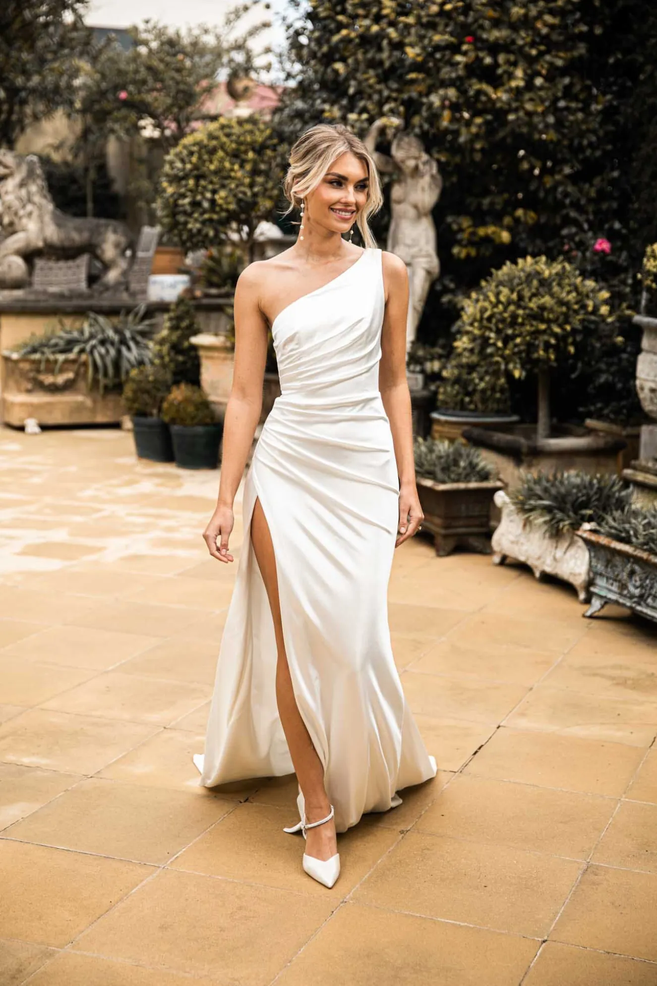 Kendra Luxe Stretch Satin Gown - Ivory