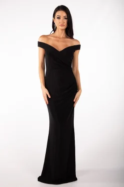 Lawrence Off Shoulder Maxi Dress - Shimmer Black
