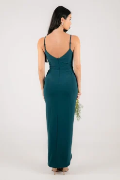 Leah Faux Wrap Dress - Deep Teal