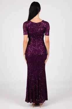 Linda Sequin Maxi Dress - Purple (S & L - Clearance Sale)