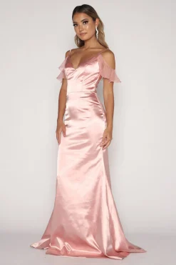 Malani Satin Maxi Dress - Blush Pink (XS - Clearance Sale)