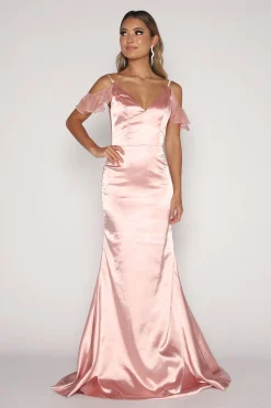 Malani Satin Maxi Dress - Blush Pink (XS - Clearance Sale)