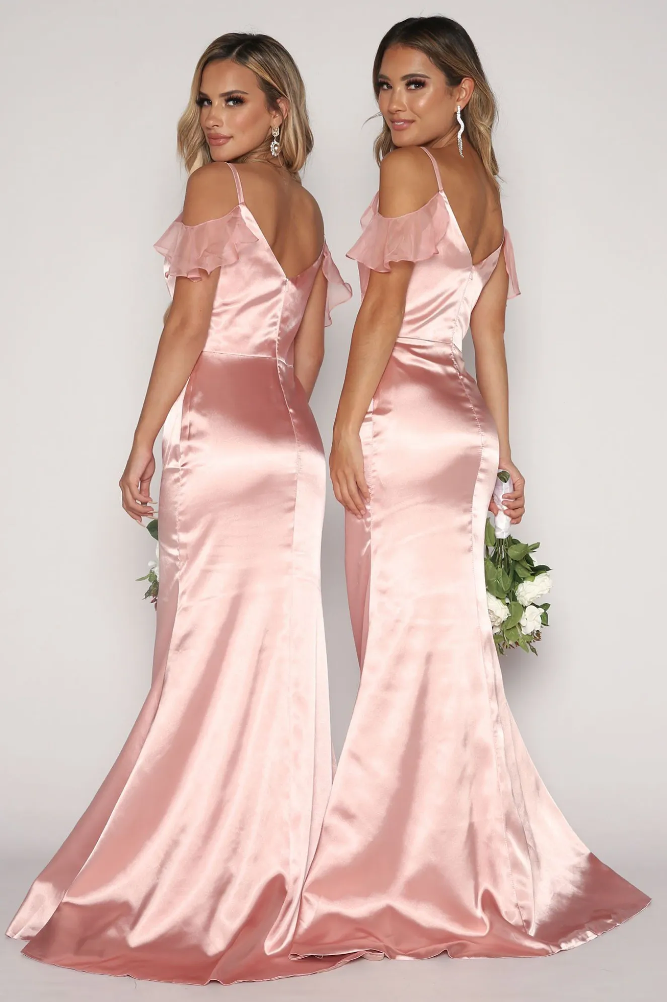 Malani Satin Maxi Dress - Blush Pink (XS - Clearance Sale)