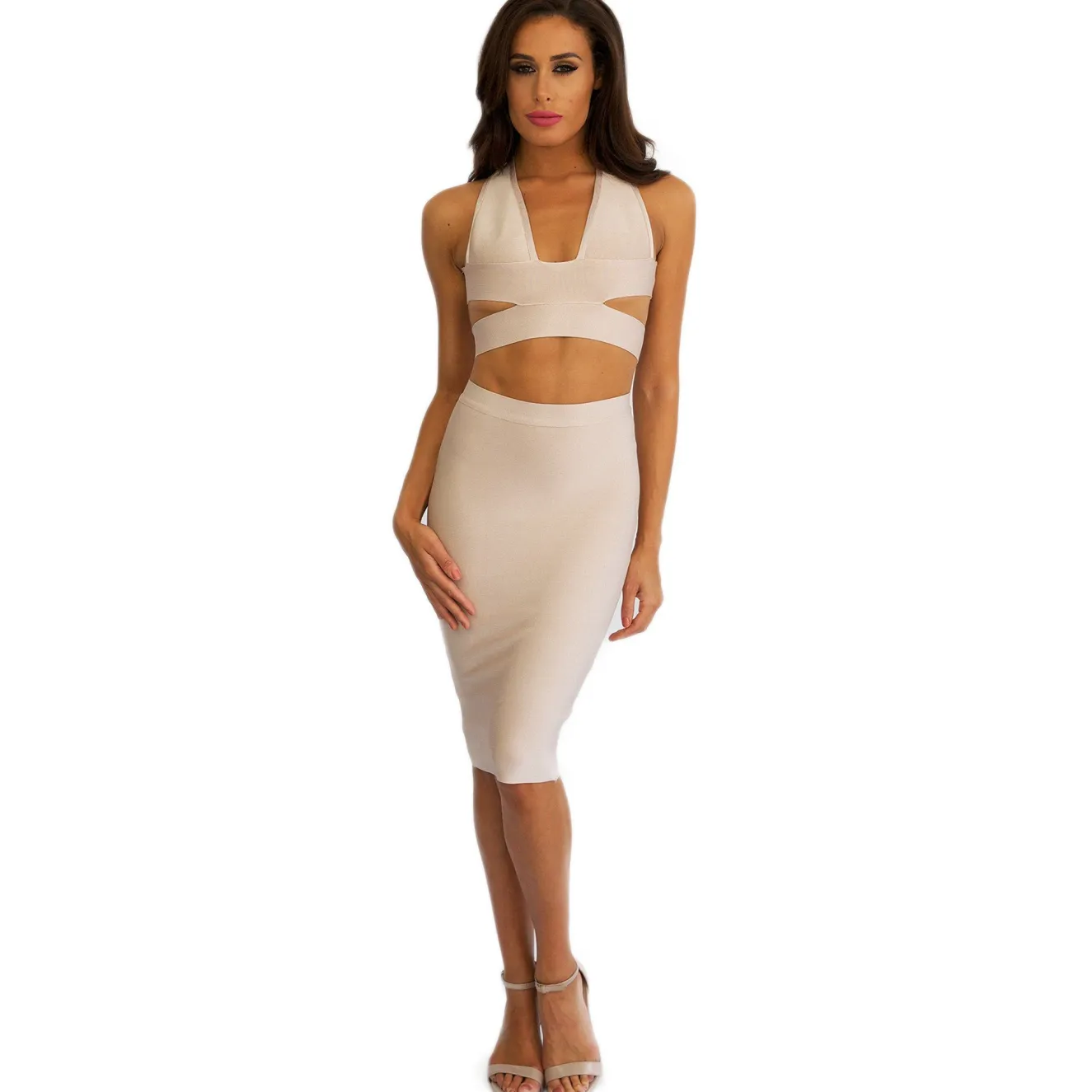 Milan Crop Top - Nude
