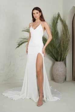 RINA Satin Gown - Ivory
