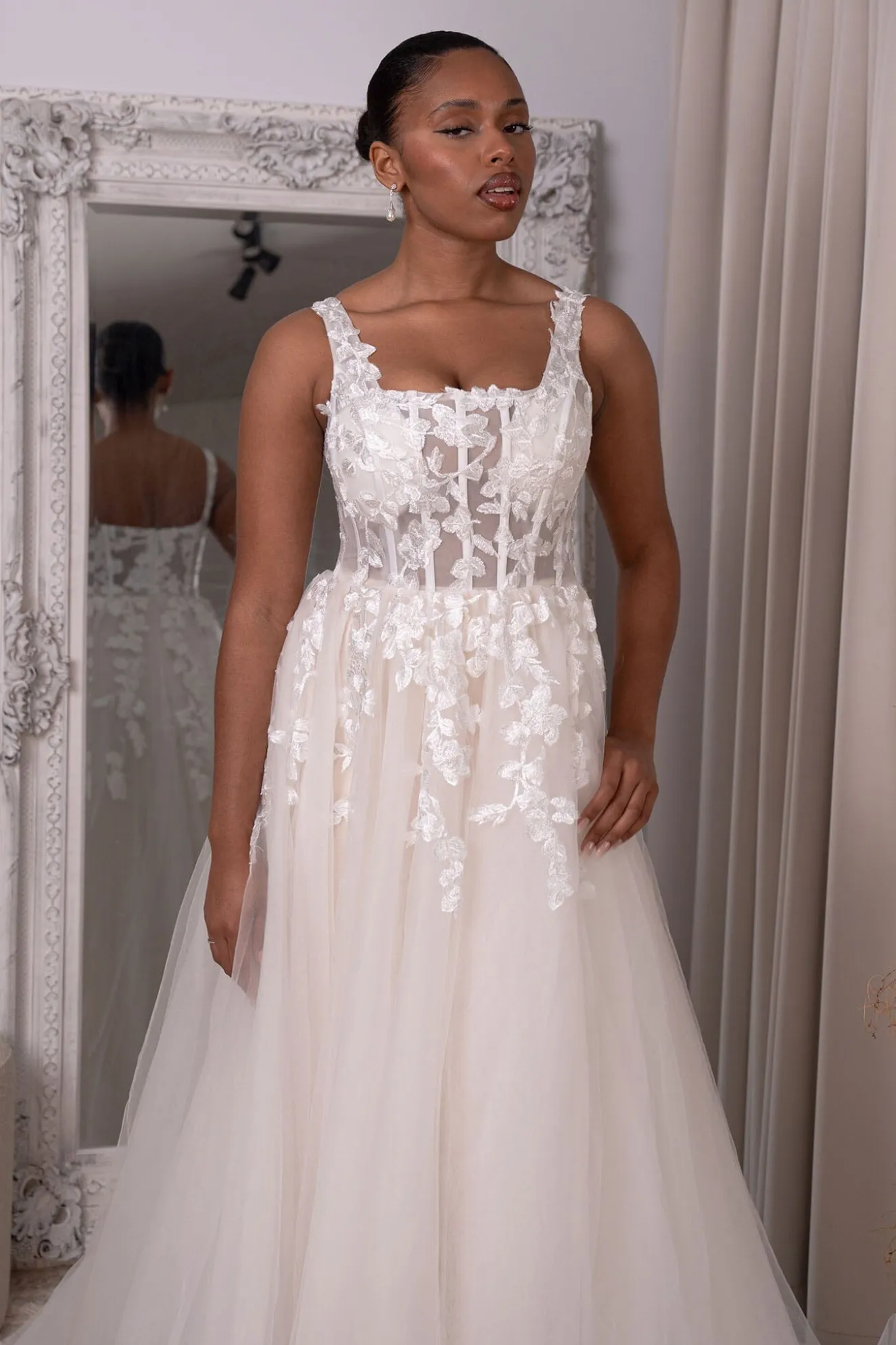 ROSA Gown in Ivory/Champagne