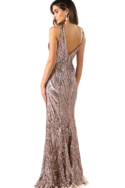 Sapphira Sequin Gown - Rose Gold