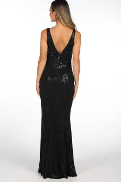 Sierra Sequin Gown in Black