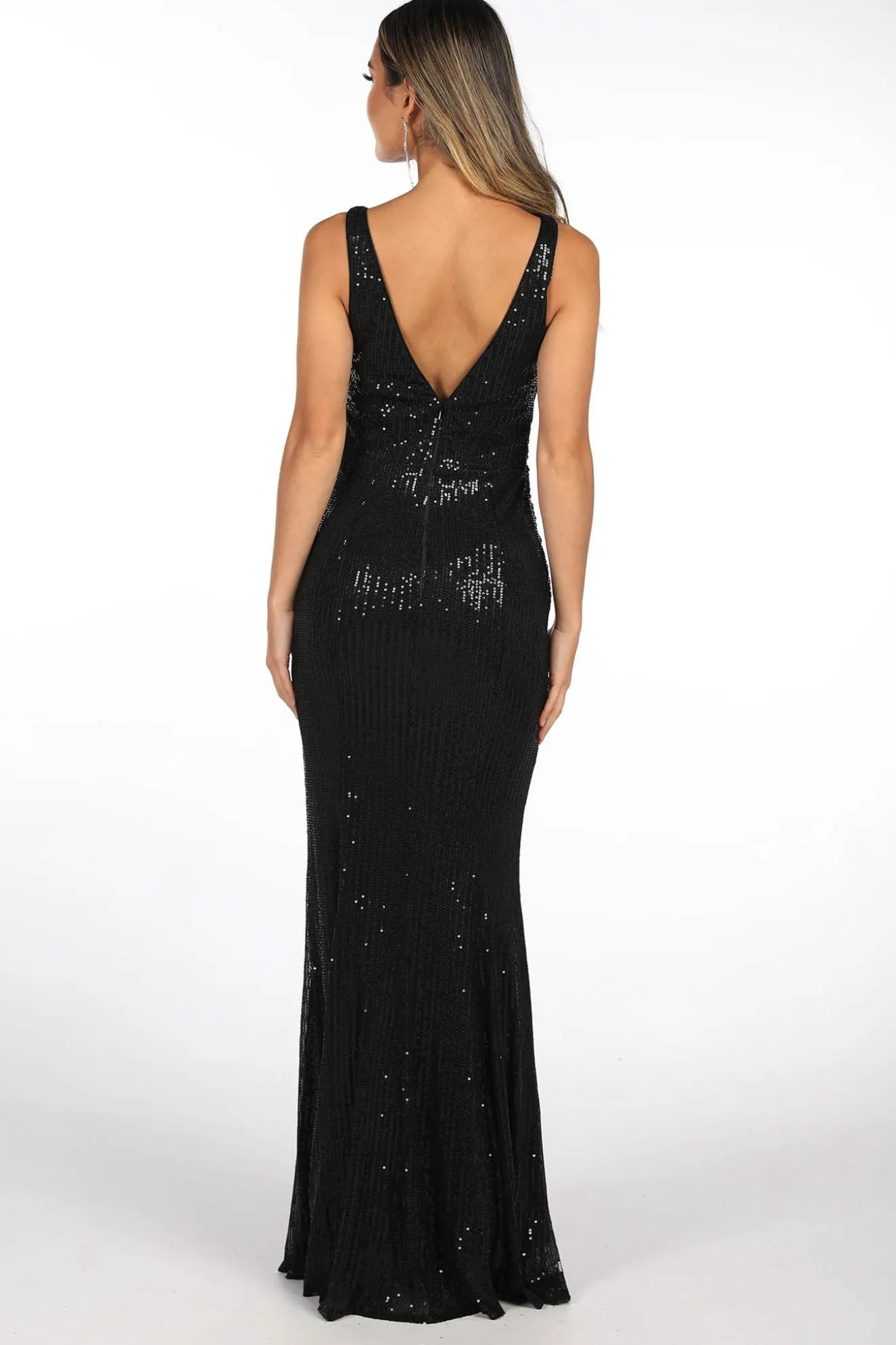 Sierra Sequin Gown in Black
