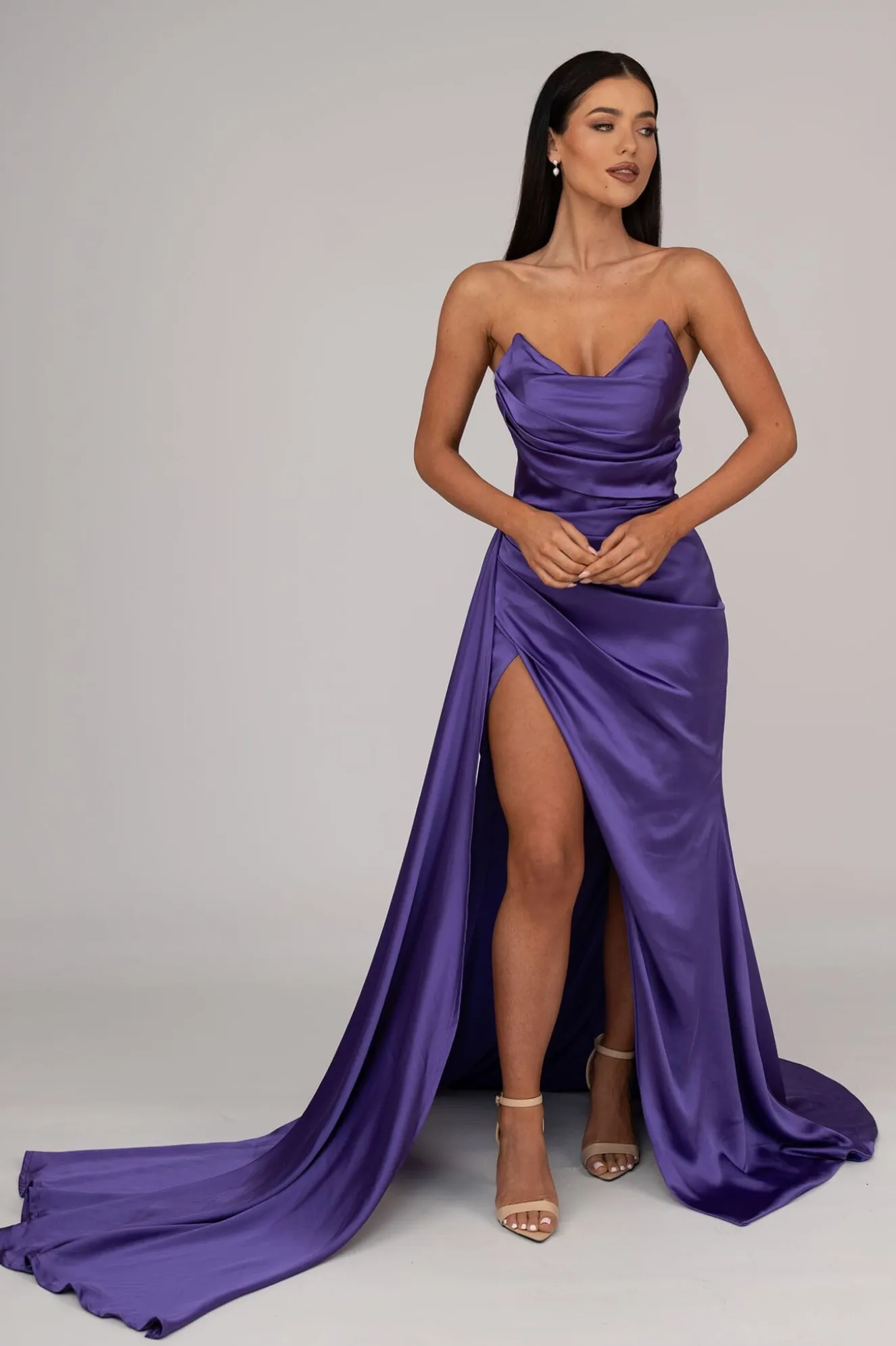 TYRA Satin Gown - Purple